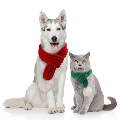 China Christmas New Year Fashion Dog Pet Stocked Warm Cute Christmas Scarf for sale