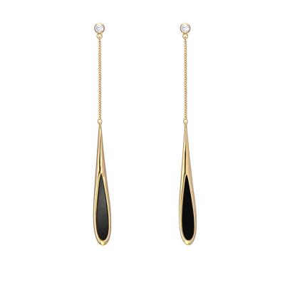 China ANENJERY FASHION Zircon Geometric Drop Earrings Long For Women Temperament Earrings Trendy Jewelry for sale