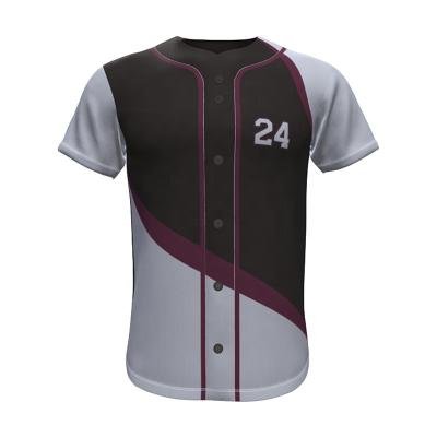 China Cheap Antibacterial Gray Sublimated Baseball Jersey Custom Plain Baseball Shirts For Men for sale