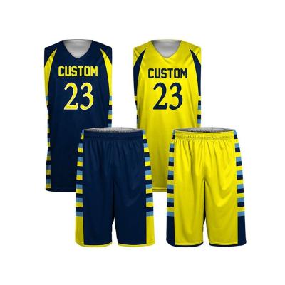 China 2022 Latest Design Antibacterial Basketball Jersey Best Reversible Basketball Jersey With Logo And Number for sale