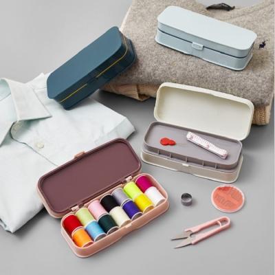 China Portable China Macaron Color Pocket Travel Sewing Kit Box For Adult Sewing Accessories Bundle for sale