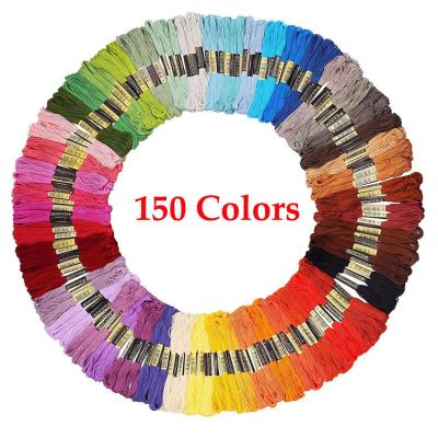 China Embroidery Silk Friendship Bracelet String 150 Skeins Stitch Multicolor Crossover Yarn With Color Numbers for sale