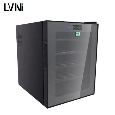 China Hotel LVNI 20 Bottles Wine Fridge Black Electric Thermoelectric Mini Fridge for sale