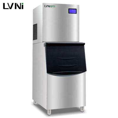 China Hotels LVNI Commercial Big 100kg 200kg 300kg 1000kg Clear Tube Bale Block Bar Ice Cube Maker Making Machine With Compressor for sale