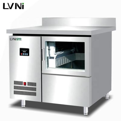 China 201# Instant Countertop 90kg Dc Cube Ice Maker Stainless Steel NLVI Home Restaurant Small Commercial Clrear Machine With Compressor Canton for sale