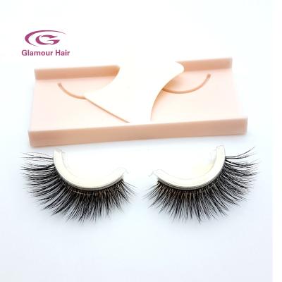 China Mutilayer/Natural Looking/3Deffect Best Quality Tape Pre Bonded Lashes False Eye Self Adhesive Lashes for sale