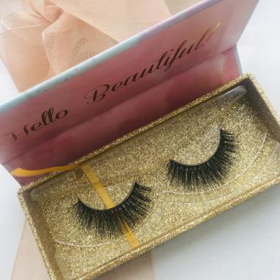 China Korea Pbt Long Natural Fake 5D Mink Lashes With Private Logo Box for sale