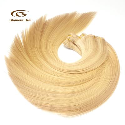 China Wholesale 120g 150g 200g Remy Blond Hair Double Drawn Silky Straight Hair Extensions Eurasian Wave Hair Weave for sale