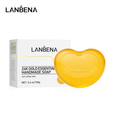 China LANBENA 24K Gold Essential Oil Skin Base Cleansing Base Cleansing Good Quality Illuminating Face Cleansing Handmade Soap for sale