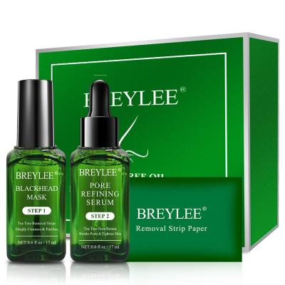 China BREYLLE Blemish Damage Tea Tree Oil Blackhead Removal Mask Pore Refining Clearing Clearing Serum Tighten Skin Kit for sale