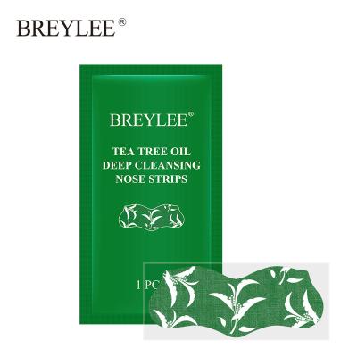 China Blemish Damage BREYLEE Tea Tree Oil Deep Deep Nose Strips Blackhead Removal Cleansing Mask for sale