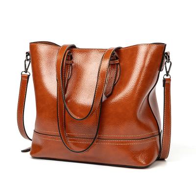 China Waterproof Five Colors Brown Soft Leather Handbags for sale