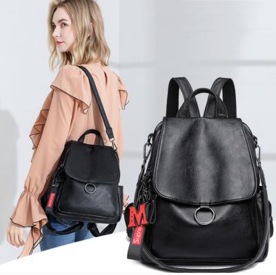 China 2020 new wholesale fashion anti-theft women's top layer cowhide leather backpack bag for sale