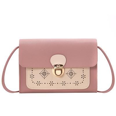 China PU Small Square Bag New Double-layer Laser Cut Bag Mobile Phone Bag Cross - Body for sale