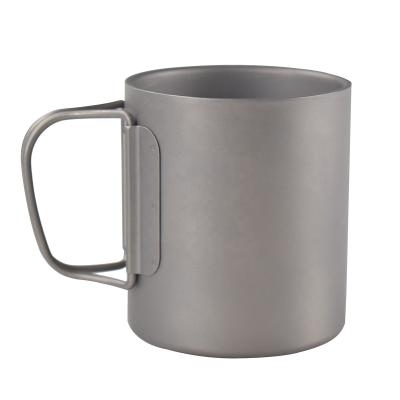 China 300ml Titanium Double Walled Mug Titanium With D Type Handles Drinks / Mugs Eco - Friendly Coffee Mug for sale