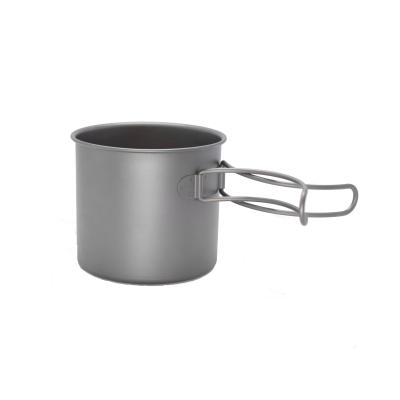 China Pure Titanium Titanium Handle Ultralight Folding Mug 600ML for sale