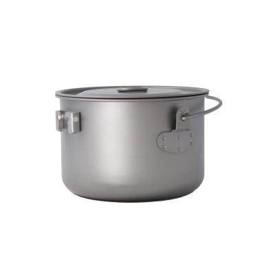 China Outdoor Camping Equipment 1950ml Lightweight Titanium Outdoor Camping Pot With Bail Handle for sale