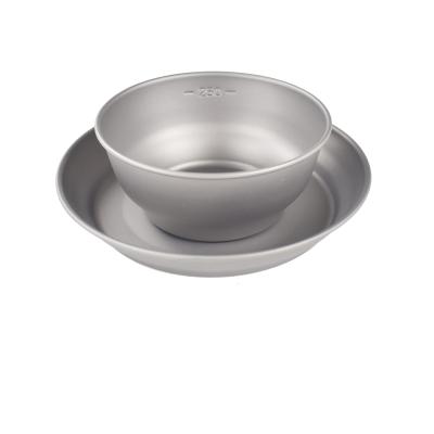 China Ultra-lightweight titanium camping tableware set-2pcs-Bowl&Plate for sale