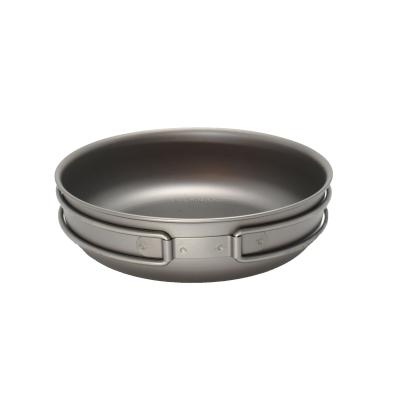 China Outdoor Cookware New D150mm Pan For Outdoor Cooking Portable Titanium Frying /Camping & Hiking for sale