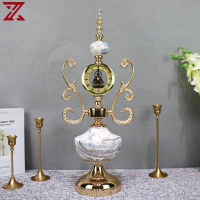 China Antique Style Factory Price Desk Digital Pendulum Table Metal Clocks For Home Decor for sale