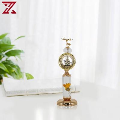 China Nordic Modern Antique Style Metal Acrylics Clock Classic Gold Plated Clock for Office Home Table Decoration for sale