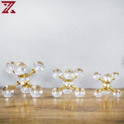 China Modern Luxury Crystal Accessories Nordic Imitation Antique Gold Metal Living Room Table Home Decor For Home Party Pieces for sale