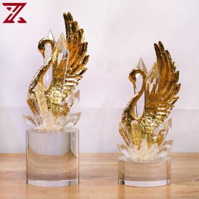 China Modern Light Luxury Swan Shape Christmas Ornaments in Home Decoration Wholesale Minimalist Marble Pieces Home Sculpture Base for Home Decoration for sale