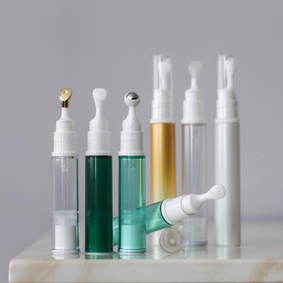 China reye 9&11&15&17ml airless plastic cosmetic bottle transparent cream syringe wholesale cosmetic bottles with ball eye massager bottle ZYS for sale