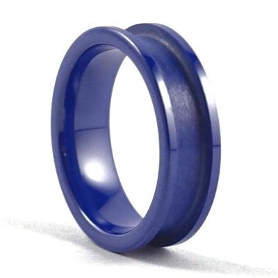 China CLASSIC Men Women Flat Edge Blue Purple White Ceramic Ring Core Blanks For Inlay for sale