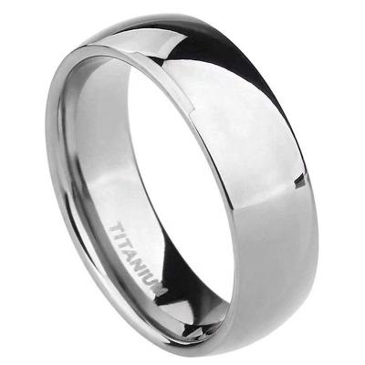 China Lightweight Custom High Quality Titanium Ring Plain Dome High Polished Wedding Band Comfort Fit 2mm 4mm 6mm 8mm 10mm for sale