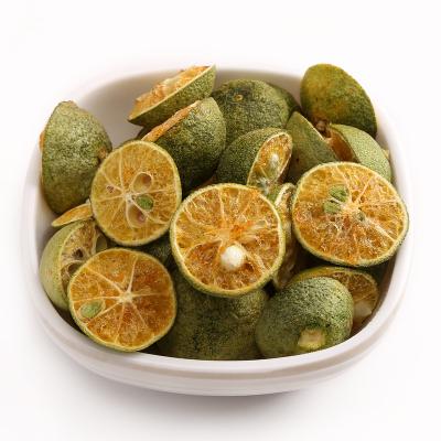 China Lujia Healthy Natural Fruit Snack Dried Orange Half Reen Freeze Dried Green Kumquat for sale