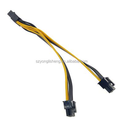 China Pcie 8pin Female To Dual PCI-E 8pin Pin Male 18awg 22cm Graphics Card Splitter 8Pin (6+2) To Dual 8pin (6+2) for sale