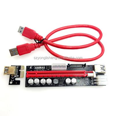 China PCI-E 011 1X Riser Card Riser to pcie 16x 3.0 X16 Risers 6 Pin Extender USB for GPU Graphics Card VER011 for sale