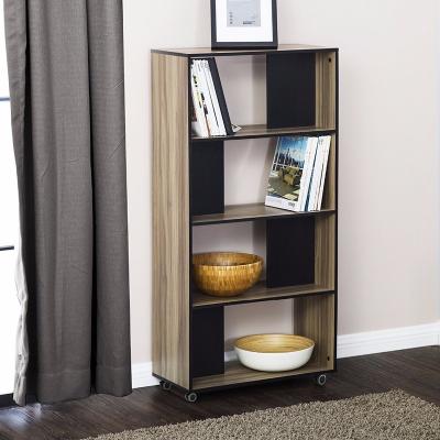 China Eco-Friendly Modern Simple 4-Shelf Bookcase Storage With Wheels for sale