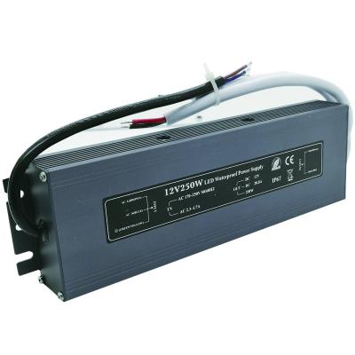 China Input 220V Output 12V 20A 250W Waterproof IP67 Switching SMPS LED Driver Power Supply W-250-12 for sale