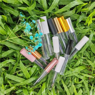 China Gold Red White Bright White Customized Cosmetic Matte Black Empty Mascara Sliver Tube Logo Container With Brush for sale