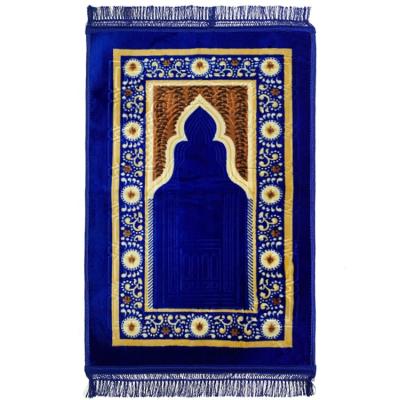 China Wholesale washable 100% polyester embossed islamic muslim prayer rug high quality and low price for sale