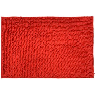 China Washable manufacturers supply solid color standard size furry chenille bathroom kitchen non-slip mat for sale