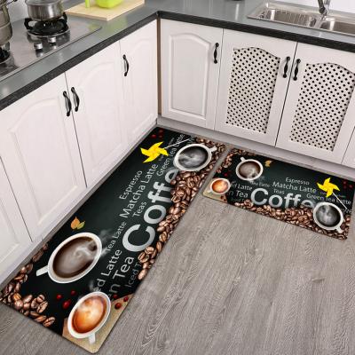 China New Fashion Rectangular Modern Rectangular Floor Mat Kitchen Mat Waterproof Non-slip Cover Washable for sale