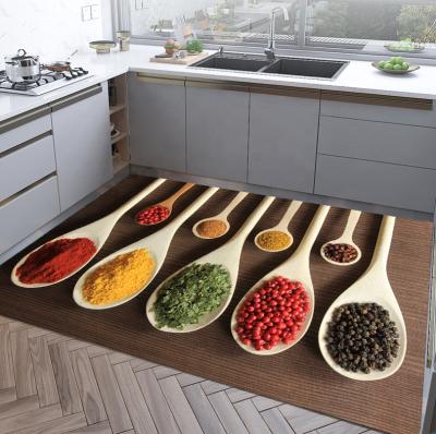 China Washable Factory Made Floor Mats Printed With Flavored Patterns For Home Kitchen Floor Mats for sale