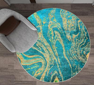 China Wholesale Manufacturer Floor Mat Washable Circular Border Chair Cushion Computer Mat Pattern Round Floor Mat for sale