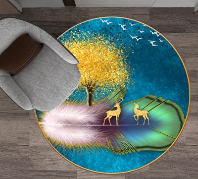 China Washable Mat Wash Round Mat Living Room Bedroom Rug Computer Chair for sale