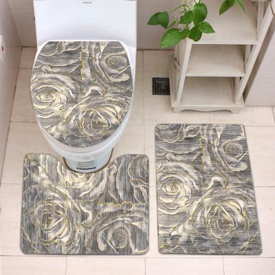 China Chinese Style Washable High End Bathroom Water-absorbent And Slip-Resistant Toilet Seat Mat Sale Well Across The Border for sale