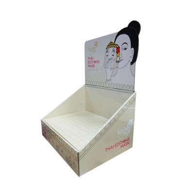 China Self Facial Cardboard Display Counter Promotion Supermarket Skin Care PDQ Box for sale