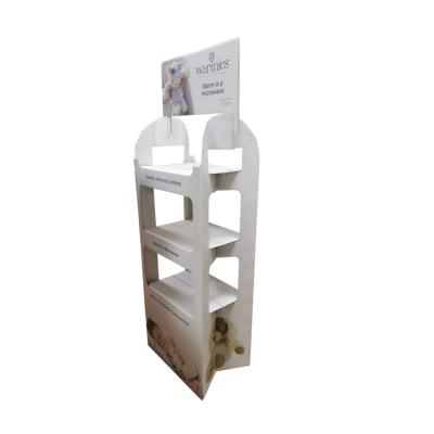 China Store FSC Recycled Material Custom Display Baby Care Towel Cardboard Corrugated Paper Display Stand for sale