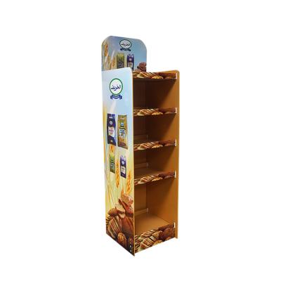 China Store Supermarket Display Stands For Potato Chips Custom Retail Cardboard Floor Display Rack Promotion for sale