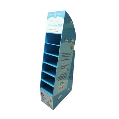 China Custom Store Supermarket Cardboard Retail Display Rack Corrugated Floor Cardboard Shipper Paper Display Racks for sale