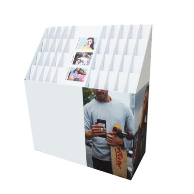 China Custom Store 1/2/3/4 Corrugated Paper Pallet Display Cardboard Greeting Cards Display Stand for sale