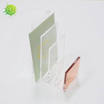 China Modern Luxury Clear Acrylic Desk Folder Display Rack Bookends Rose Gold Letter Sorter Document Holder for sale