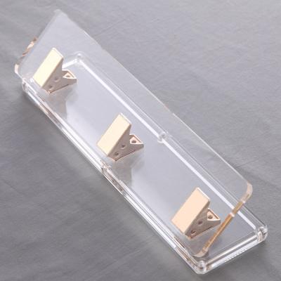 China Foshan Huisen Clear Lucite Three Hole Punch Modern Luxury Acrylic Paper Hole Puncher for sale